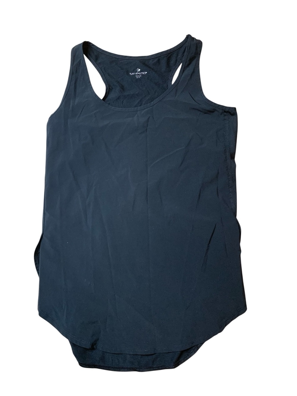 Tuff Athletics Black Racerback Activewear Tank Top Side Slits Size Small